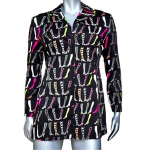 Vintage Anne Carson Oversized Petite Size 10P  Shoe Print Blazer
